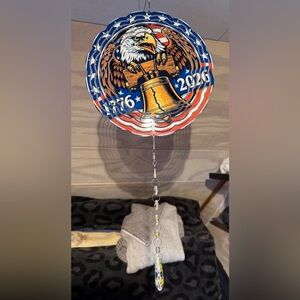 Patriotic Wind Chime with Eagle and Liberty Bell 1776-2026